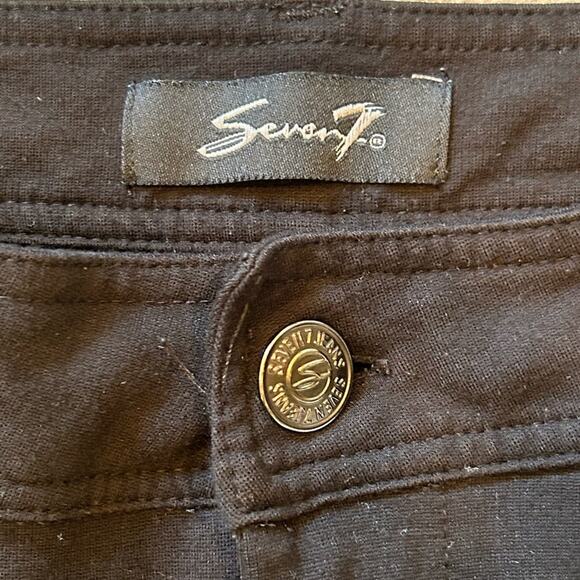 7 for all mankind black skinny stretch jeans pants sz 8 - Picture 5 of 10